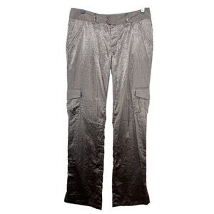 City Streets Womens Pants Sz 7 Taupe Satin Lightwt Nylon Festival Party Holiday